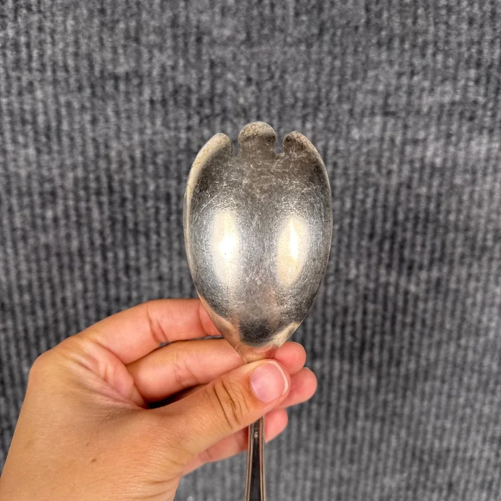 WM A Rogers AA Silver Plate Cold Meat Fork Serving Spork Ornate Vintage 8.5 Inch
